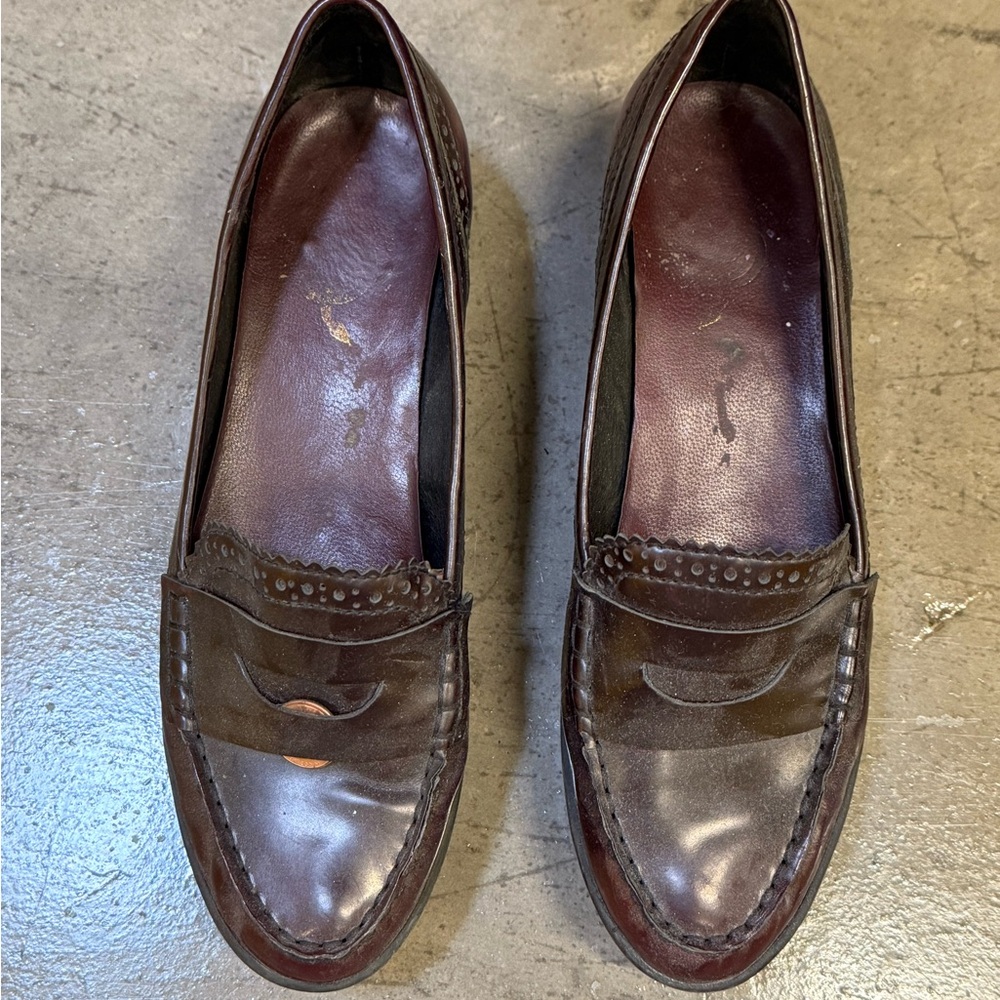 Opening Ceremony Burgundy Platform Penny Loafers
